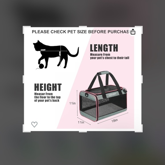 Cat ​Soft-Sided Carriers, Airline Approved Pet Carrier for Travel - Picture 3 of 7